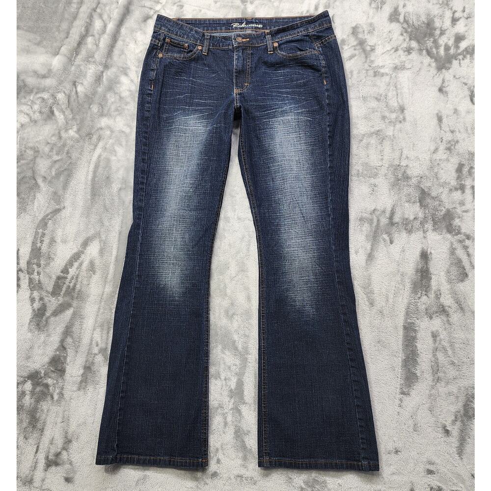 Riders Vintage Jeans Womens 15M Juniors Blue Dark Wash Mid Rise Bootcut Stretch